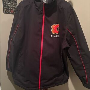Calgary Flames official NHL vintage Jacket - Black with Red Accents (like new)